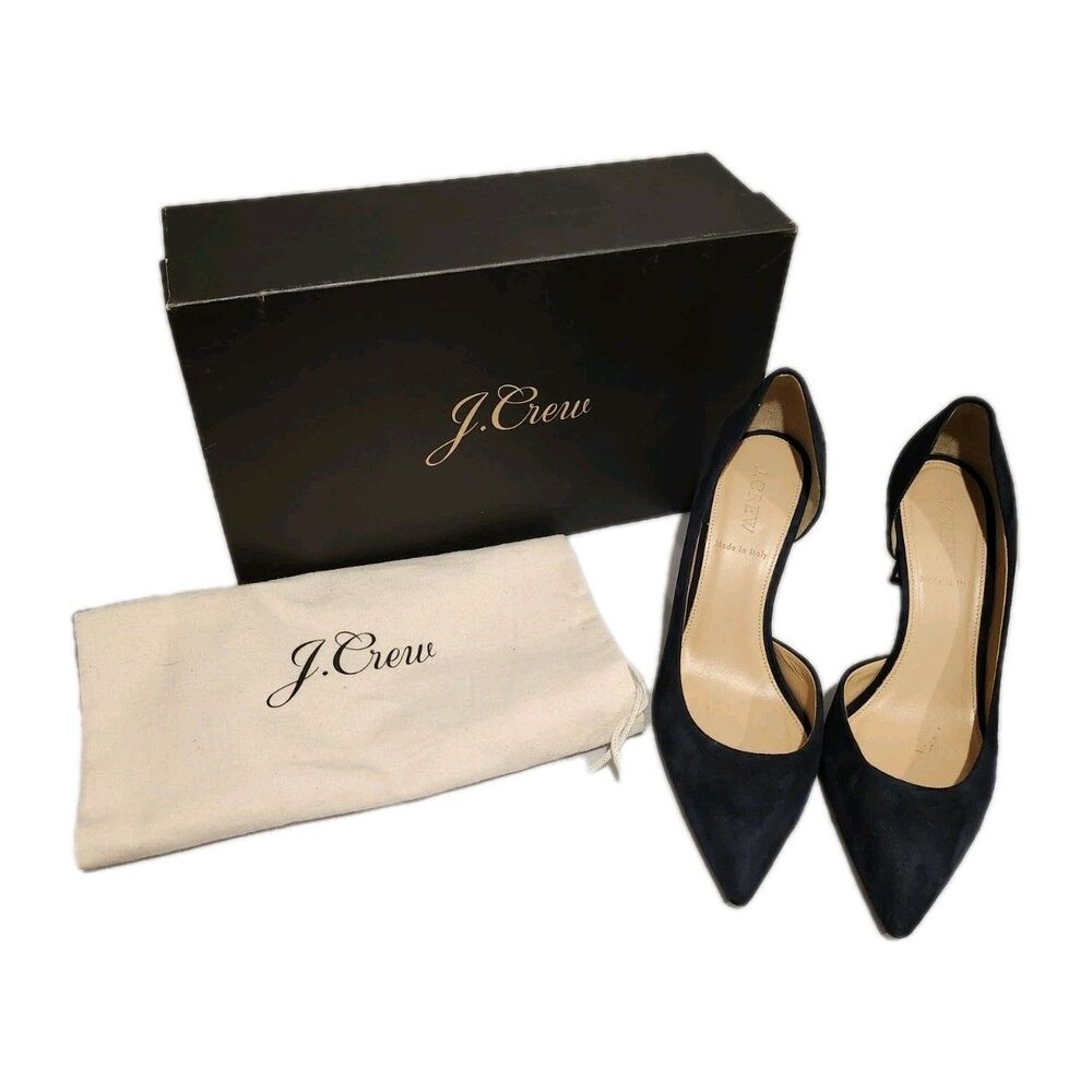 J. Crew Lucie Suede Pumps Made In Italy Dark Pacific Blue Size 6.5